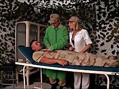 Injured soldier blown apart from sexy keeping