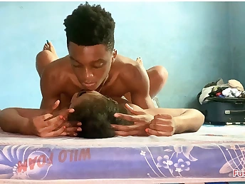 First-timer babe with dark hair likes making her neighbor bust with a bbc