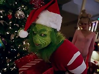 Observe Cherie Deville in undergarments & tights get hard-core with a Grinch in a parody of Harper's Scremebox