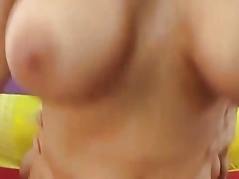 Blonde housewife with immense cupcakes gave a oral to her dude