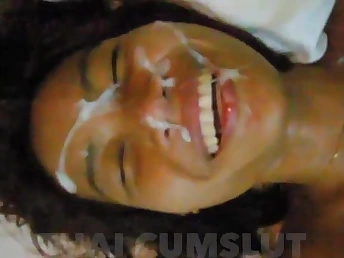 This hoe is a professional at one's disposal deepthroating man-meat increased by getting her face spilled with jizm