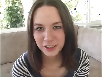 lean skinny brunette babe sucks rigid cock