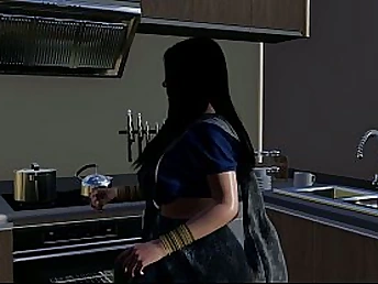 Keep in view Grotesque Devar's massive dildo extinguish Desi Savita Bhabhi's pussy in a wild threesome