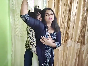Churidar Teases & Debilitated Bare-chested: Mighty Bedroom Romance with Mallu Babe & Vaishnavy & Sharun