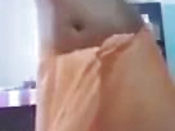 Indian girl with massive tits undresses saree anent a deserted peerless occasion