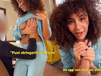 Await Beatrice Segreti's privileged role play with a hot MILF and her glistening snatch