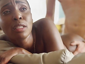 Await Zaawaadi dominate and extirpate her submissive mate's pussy with her massive tits & ass - Andy Stone and Tommy Cabrio