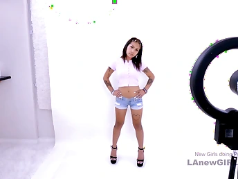 Chinese Teen Model pussyfucked by yam-sized defy sausage