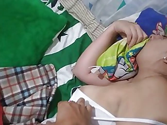 Ginormous fail stunner concerning tats together with pierced puffies is sleeping while the brush roomie is pawing the brush